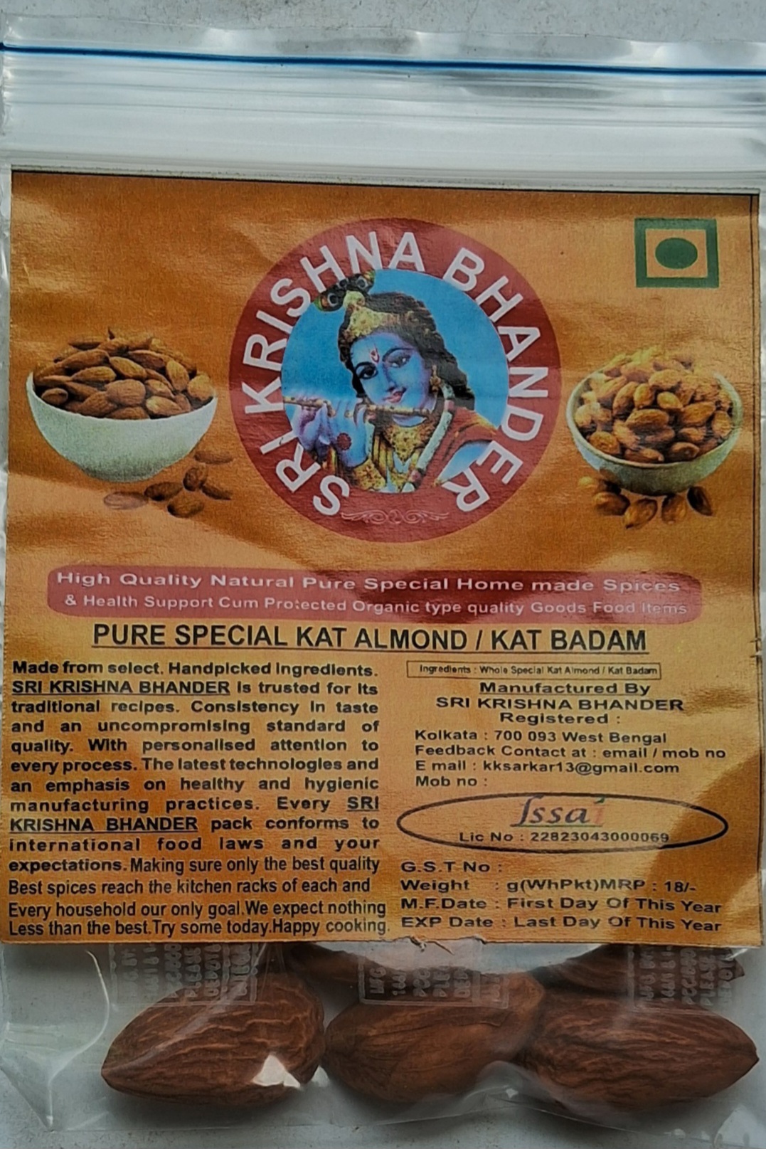 28. PURE SPECIAL KAT ALMOND / KAT BADAM - G : 18 /-